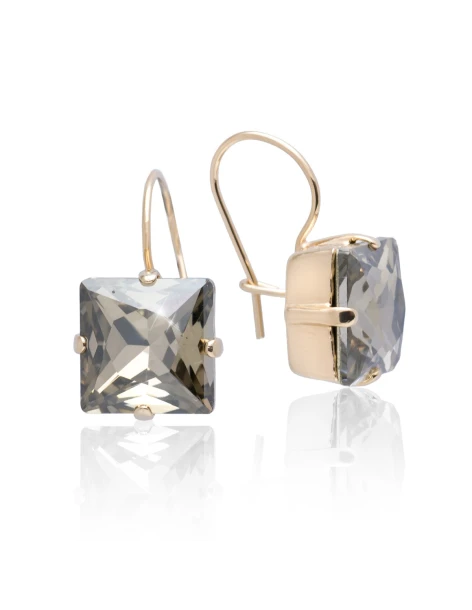 Boucles d'oreilles SETH en bronze plaqué or rose avec zircons Swarovski® Elements