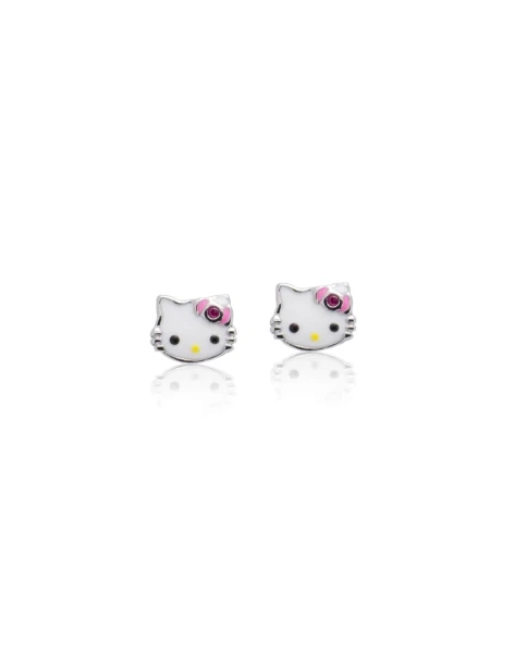 Cercei pentru copii tip șurub pentru fete din argint 925 HELLO KITTY®