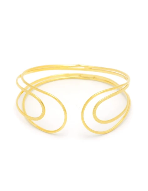 Handgemaakte gouden EVITA-armbandmanchet van brons