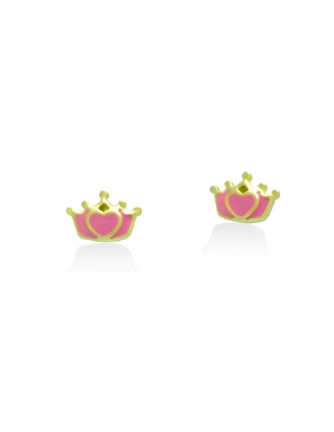 Clous d'oreilles pour Filles en argent 925 doré COURONNE