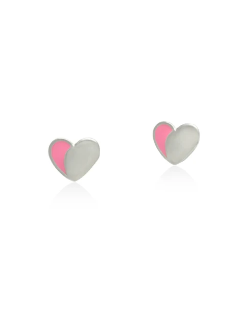 Boucles d'oreilles puces pour Filles en argent 925 cœur TRAIO