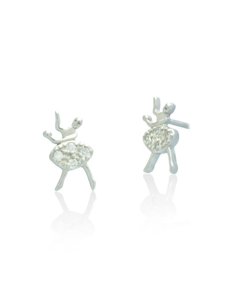 Puces d'oreilles Ballerine avec zircons argent 925 DANCE