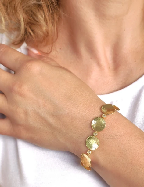 Gouden messing armband met zirkonia VOLIA 2