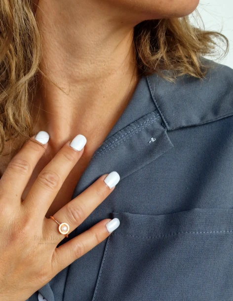 Zilveren ring met parel, 925 zilver, roségoud AVINO 2