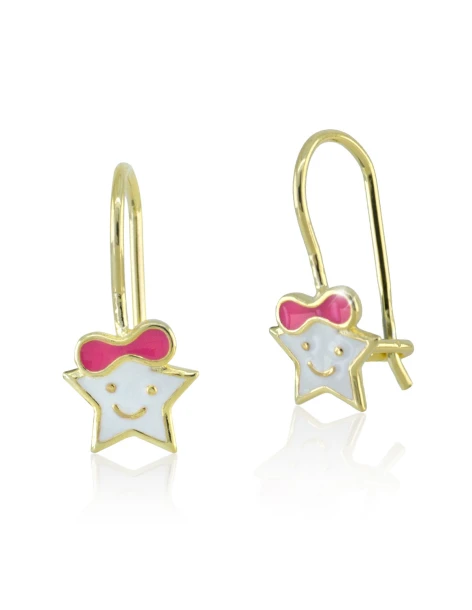 Boucles d'oreilles pour enfants Étoile en argent 925 doré ASTERI