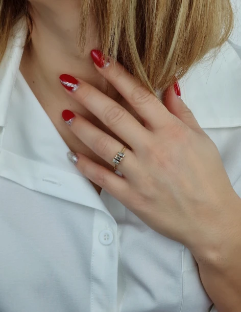 Bague en acier doré avec zircons transparents SENSE Bijou Box® - 2 2