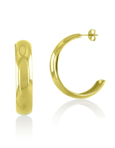 Boucles d'oreilles créoles en acier doré 35 mm ARINA 2