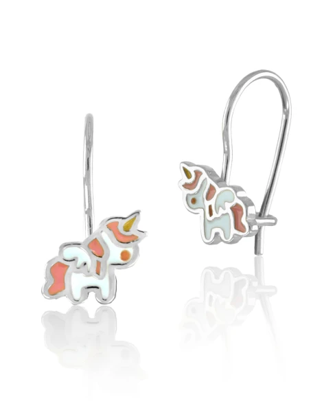 Boucles d'oreilles pour enfants Licorne en argent 925 RAVIA