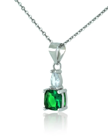 Colier cu zirconiu verde din argint 925 EISAI