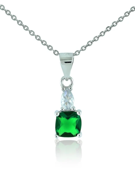 Colier cu zirconiu verde din argint 925 EISAI