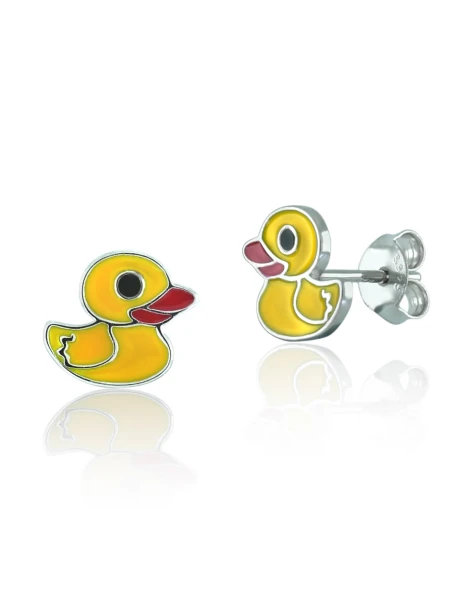 Kids earrings Duck in 925 sterling silver QUAK