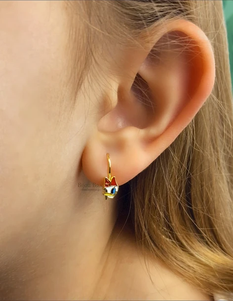 Boucles d'oreilles pour enfants DAISY® en argent 925 doré 2