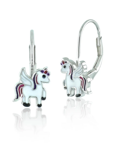 Boucles d'oreilles pour enfants Licorne en argent 925 OLIVIA