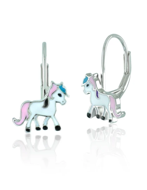 Boucles d'oreilles pour enfants Licorne en argent 925 FELIZA