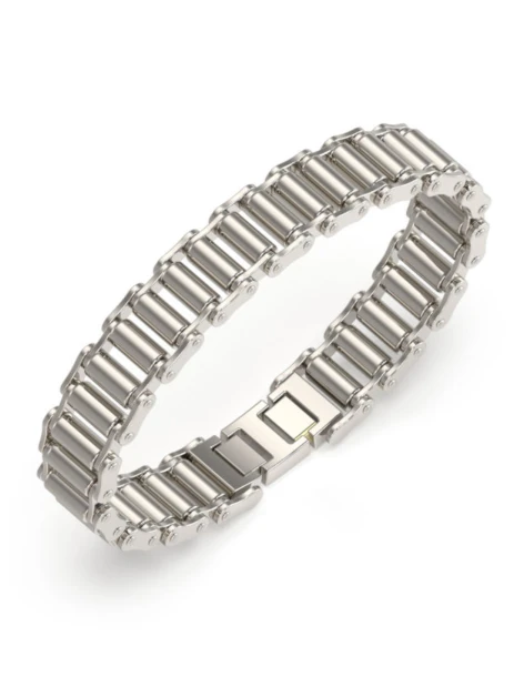 GUESS Mens bracelet RACE in stainless steel silver