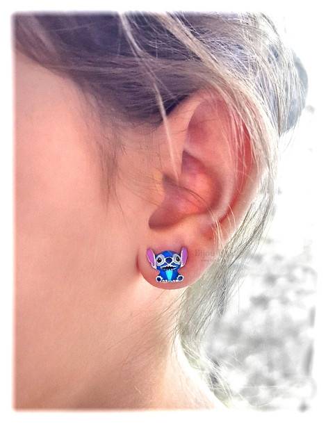 Boucles d'oreilles puces pour enfants STITCH® en argent 925 2