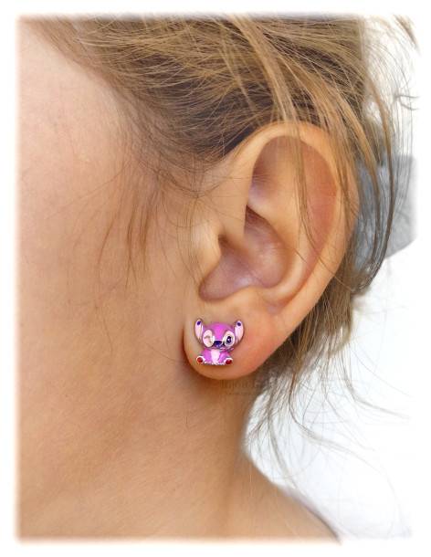 Kinder oorstekers ANGEL STITCH® van 925 zilver 2
