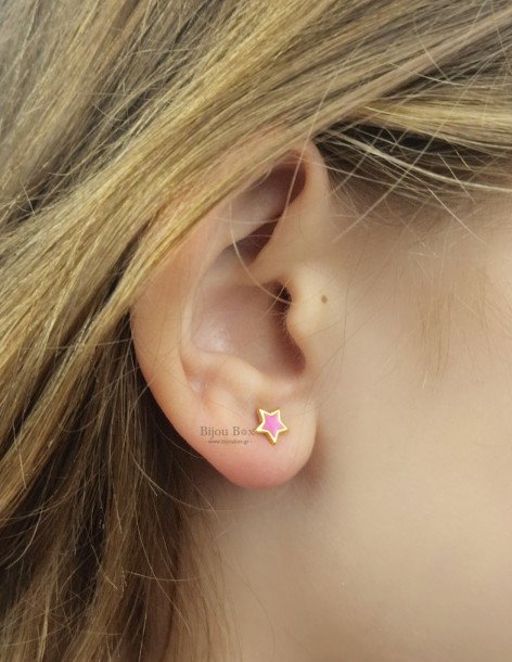 Boucles d'oreilles puces Étoile en argent 925 doré TISSI 2