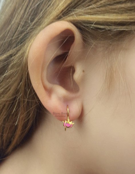 Boucles d'oreilles pour enfants Couronne en argent 925 doré 2