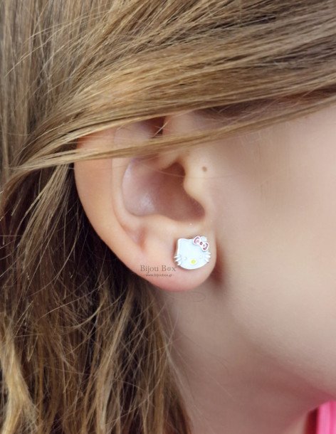 Zilveren oorstekers Hello Kitty zilver 925 MISIA 2