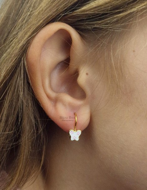 Boucles d'oreilles papillon pour enfants en argent 925 doré JILLI 2