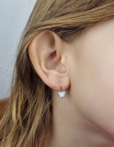 Boucles d'oreilles enfant Papillon en argent 925 JILLI 2