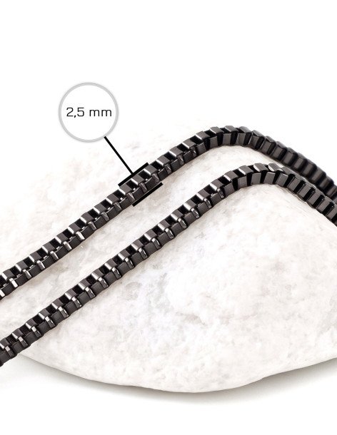 Mens Box Bracelet (Venetian) - 2.5mm - Length of Your... 2