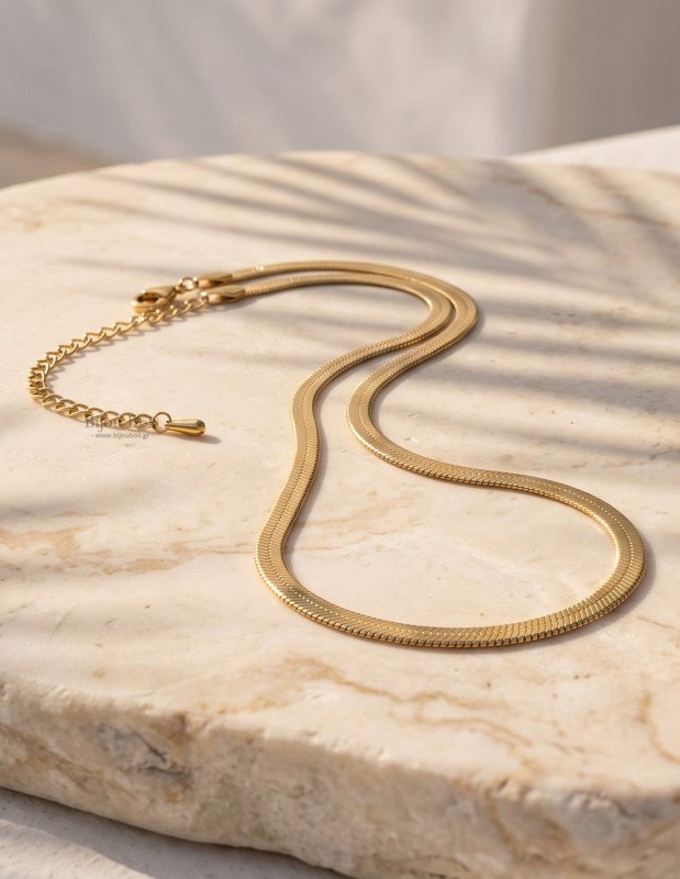Cadena de serpiente de acero inoxidable dorado 40 - 45 cm 4 mm VIPER