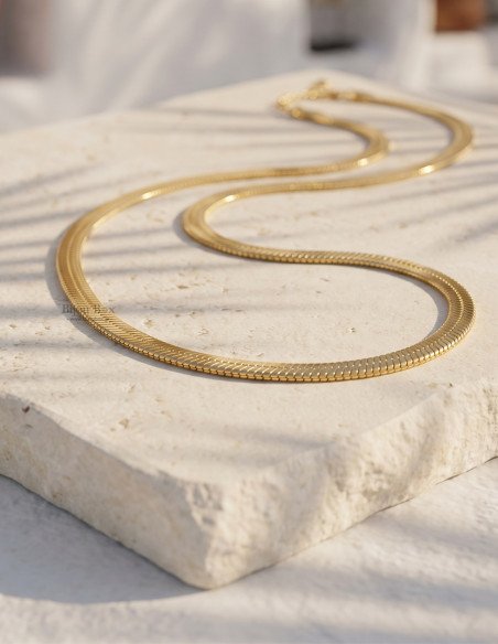Cadena de serpiente de acero inoxidable dorado 40 - 45 cm 4 mm VIPER